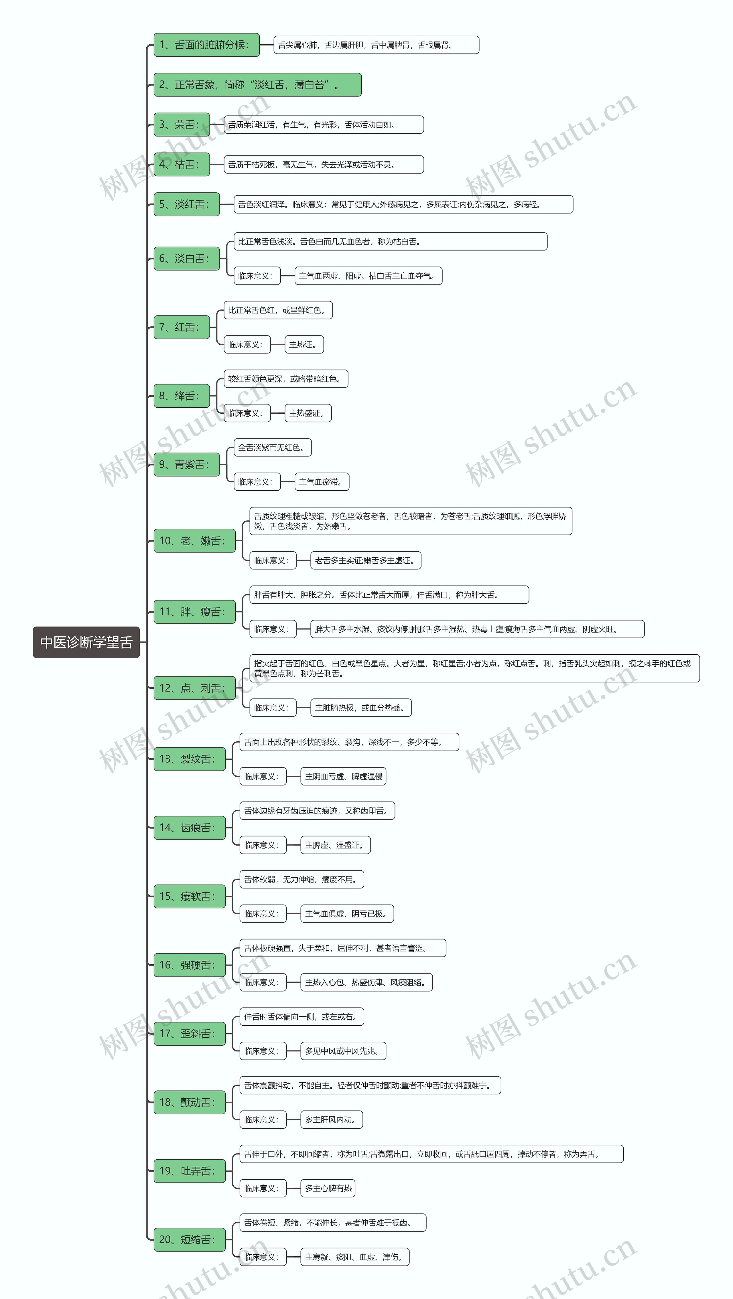 中医诊断学望舌思维导图