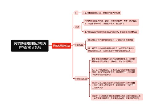 医学基础知识重点归纳肝的知识点总结