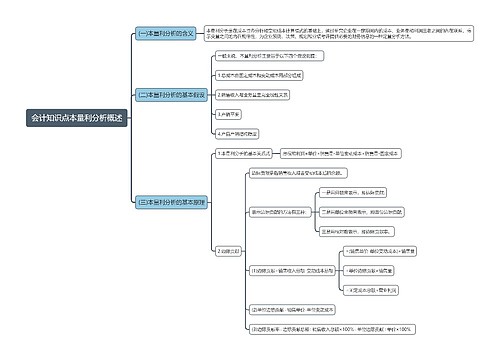 会计知识点本量利分析概述思维导图