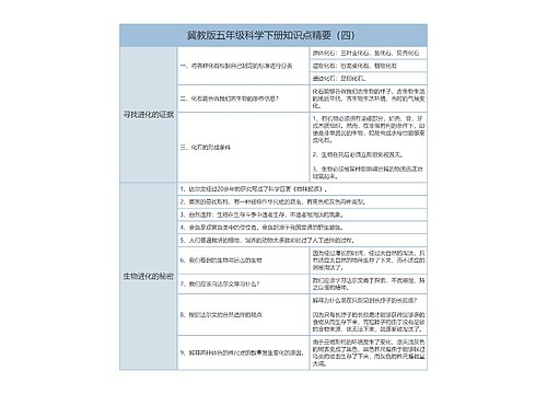 冀教版五下科学知识点精要专辑-4