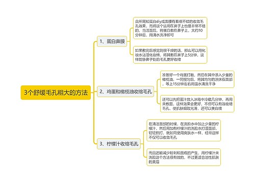 3个舒缓毛孔粗大的方法思维导图