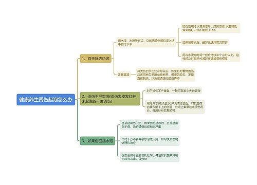 健康养生烫伤起泡怎么办思维导图