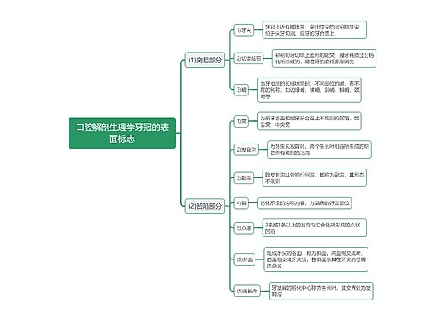 口腔解剖生理学牙冠的表面标志思维导图