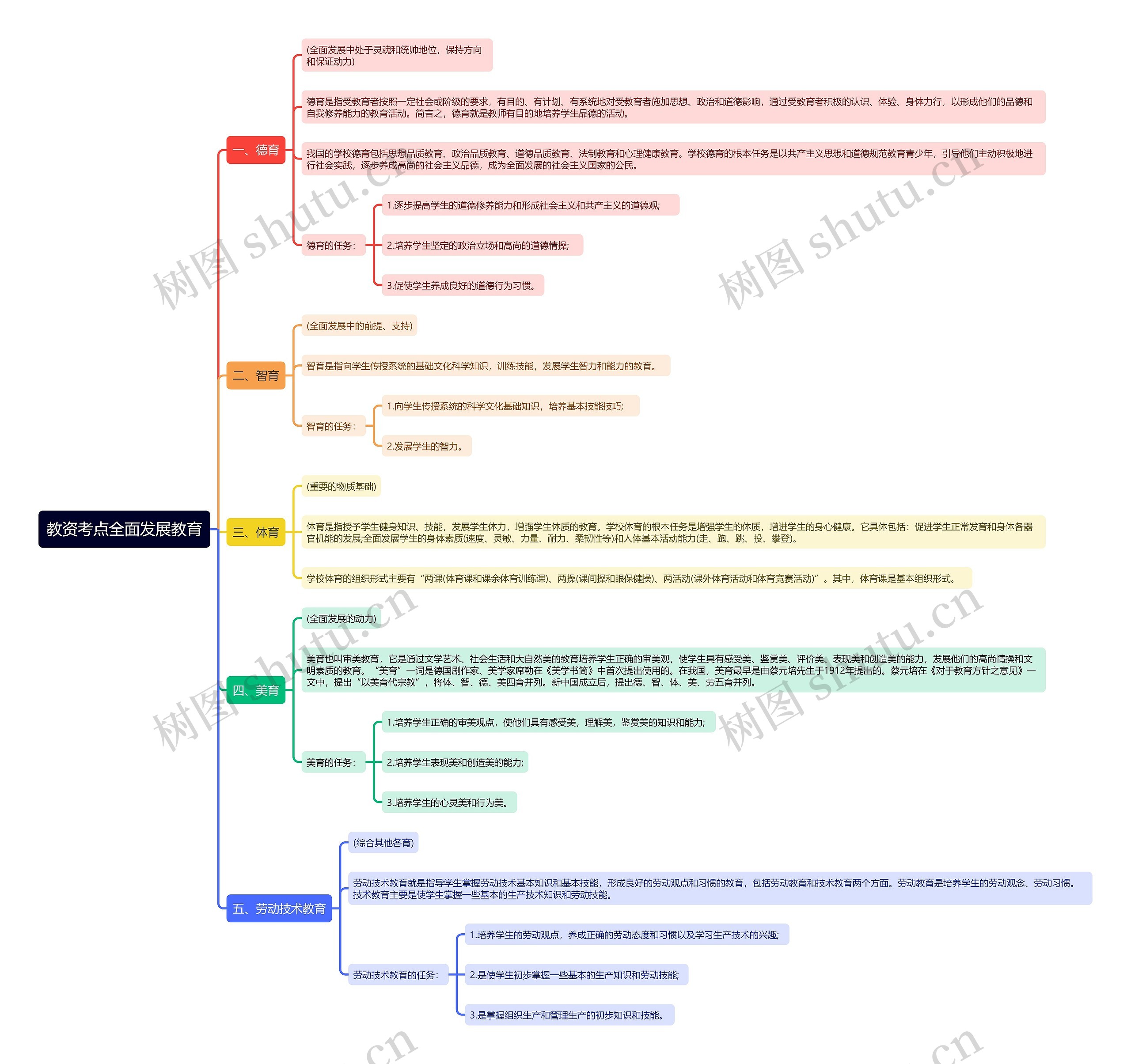 教资考点全面发展教育思维导图