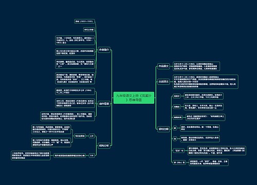 九年级语文上册《浣溪沙》思维导图