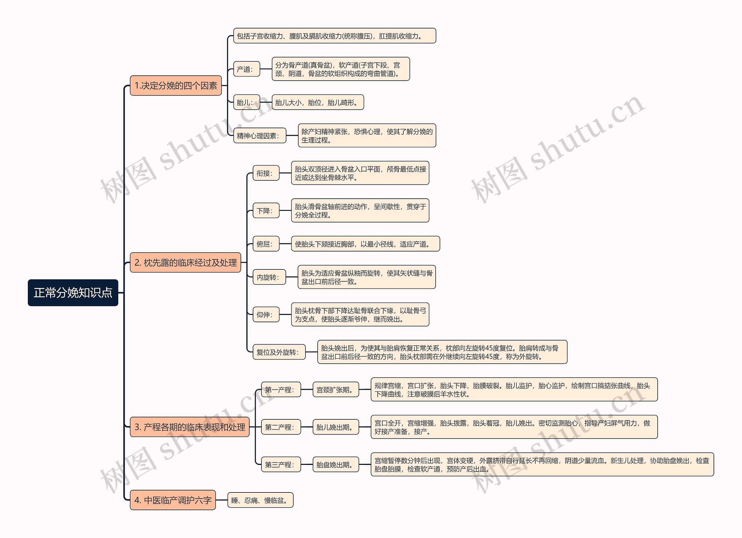 正常分娩知识点思维导图