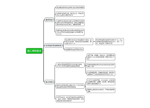 施工用电要求思维导图