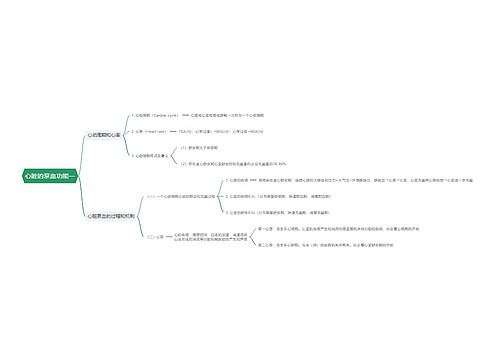 心脏的泵血功能一思维导图