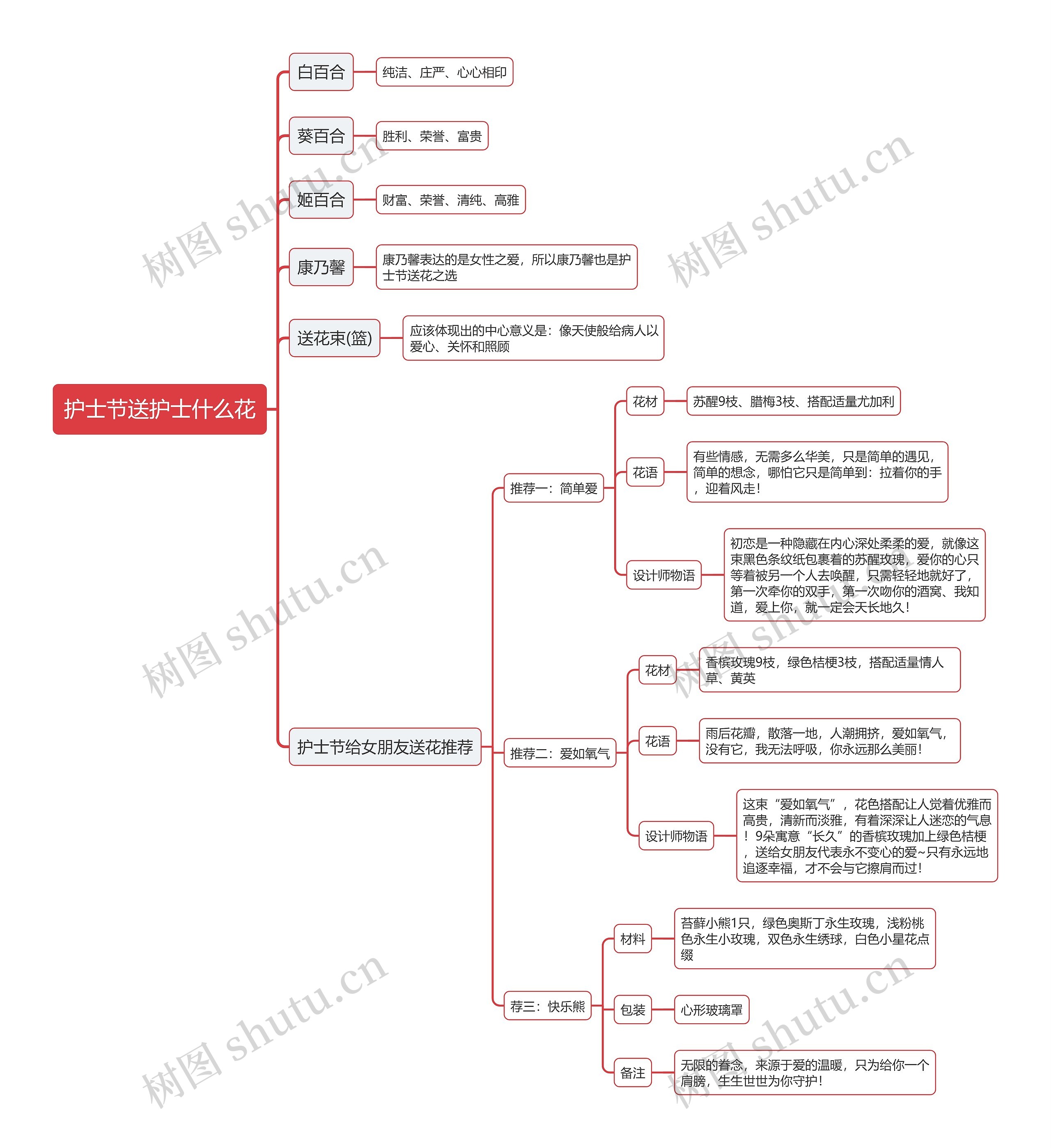 护士节送护士什么花思维导图