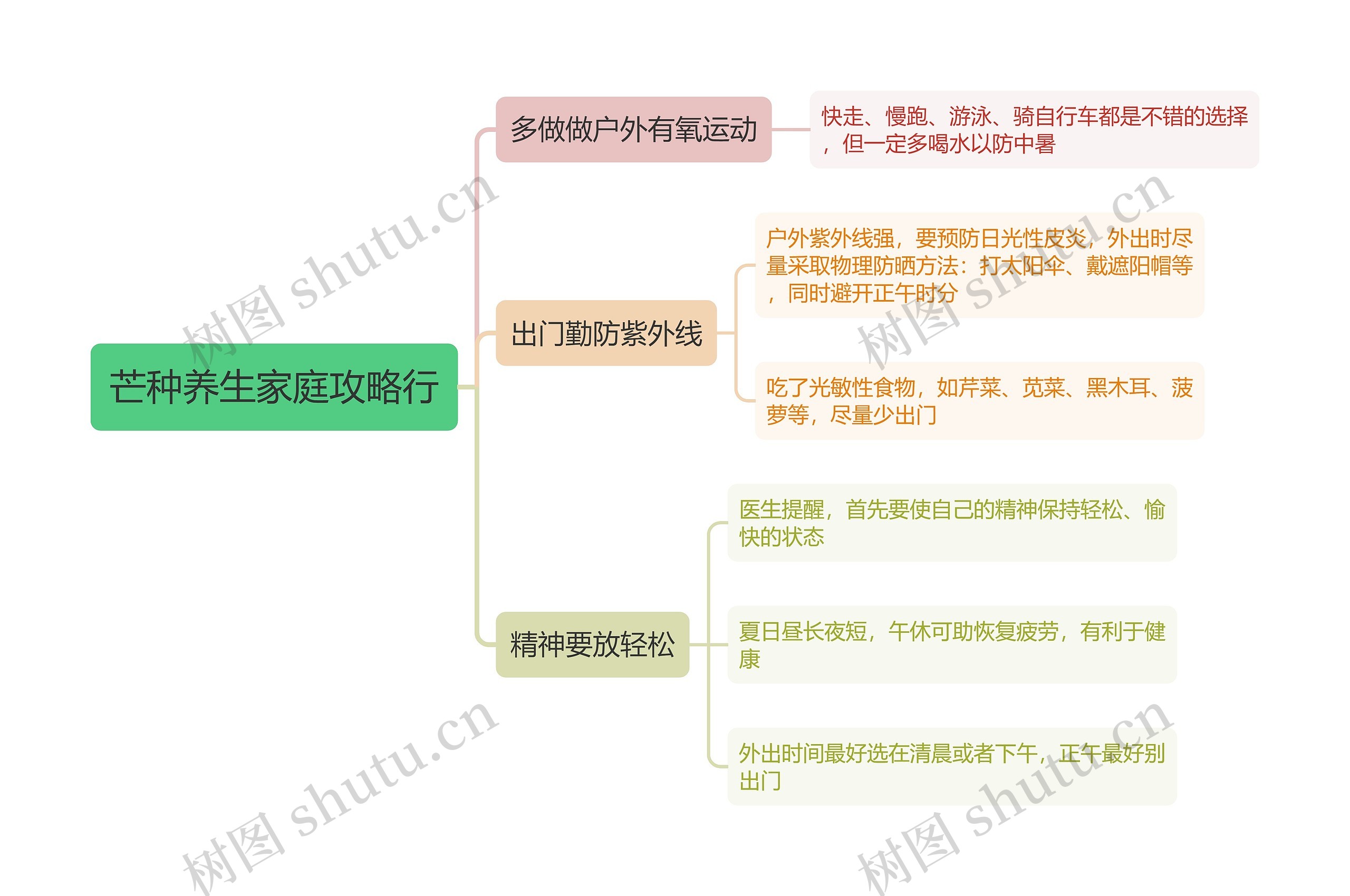 芒种养生家庭攻略行思维导图