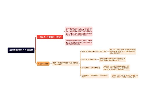 抖音直播带货个人供应链思维导图