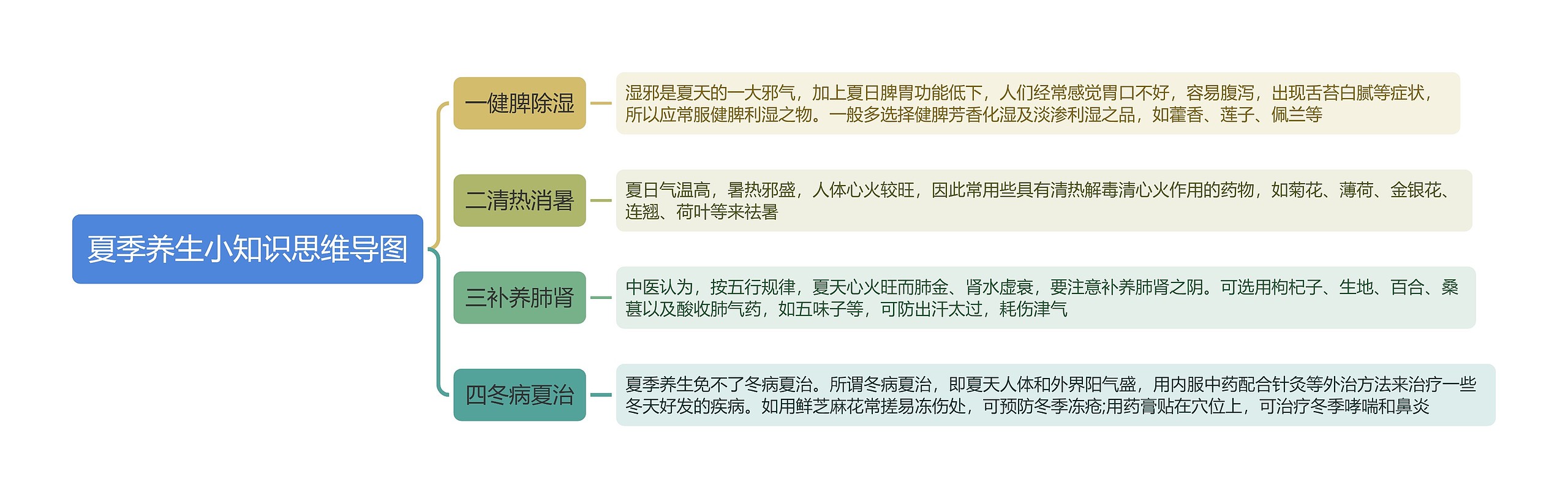 夏季养生小知识思维导图