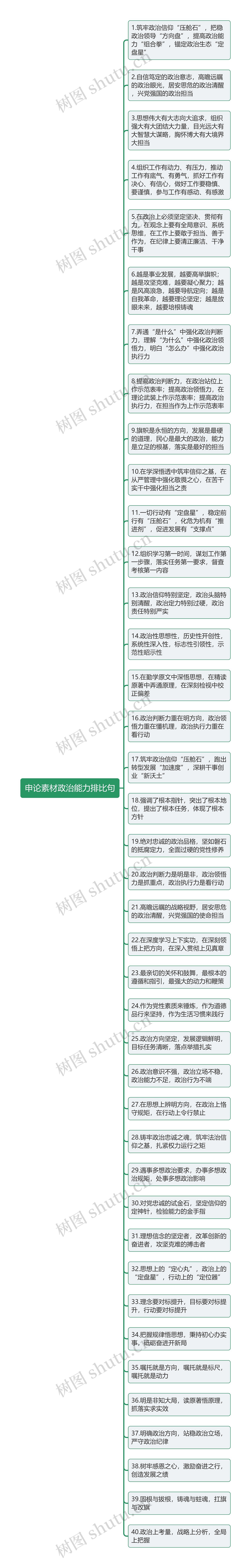 申论素材政治能力排比句思维导图