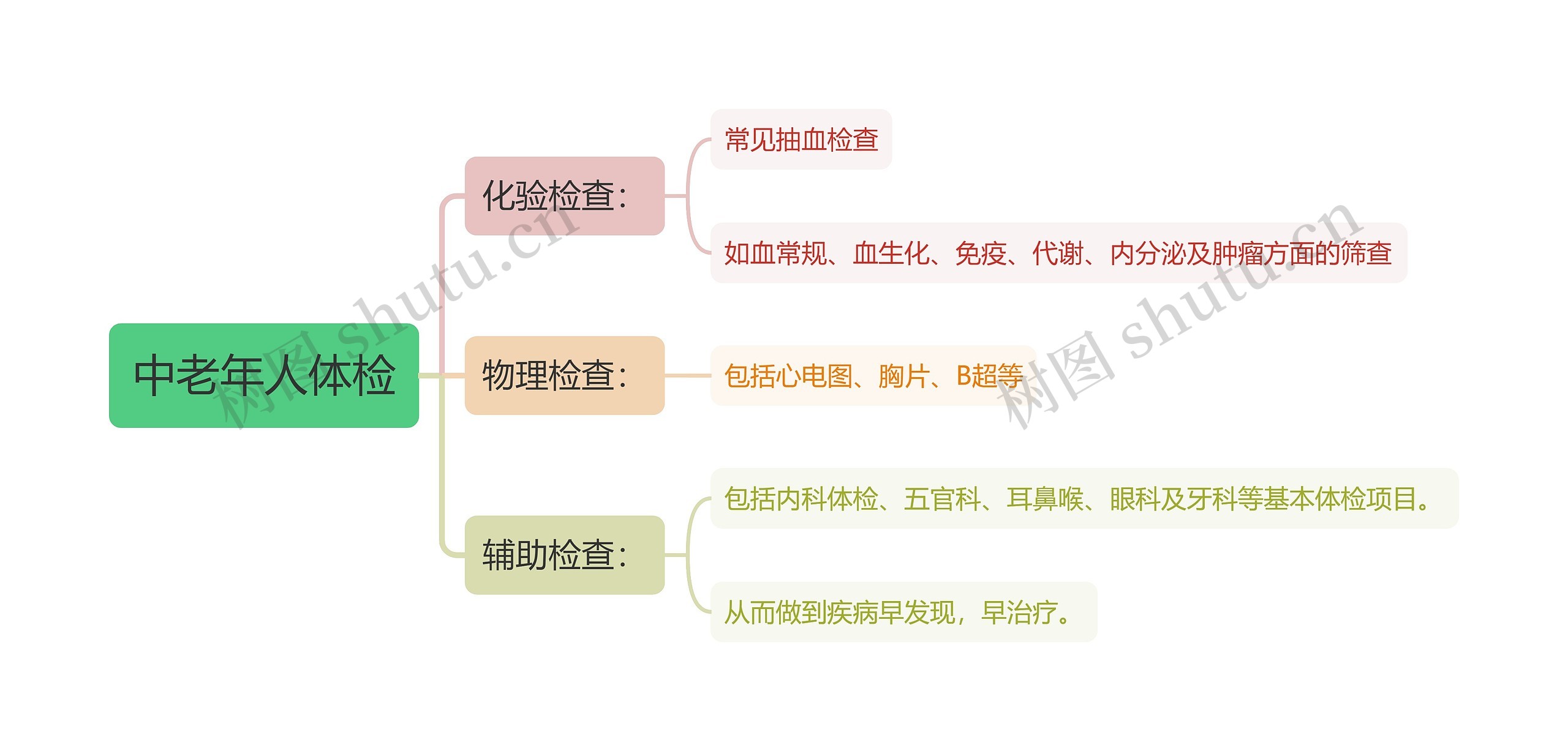 中老年人体检思维导图