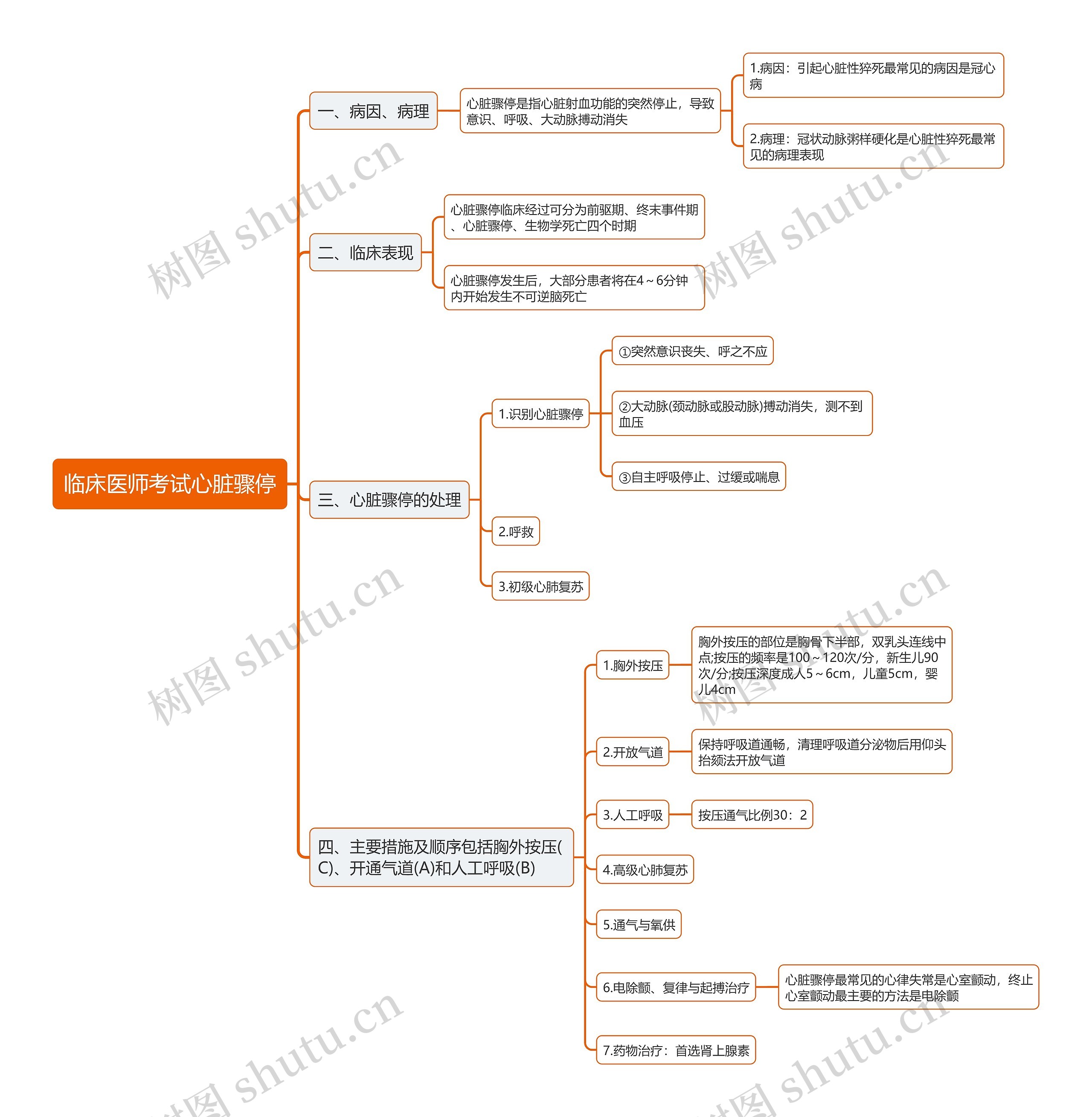 临床医师考试心脏骤停思维导图