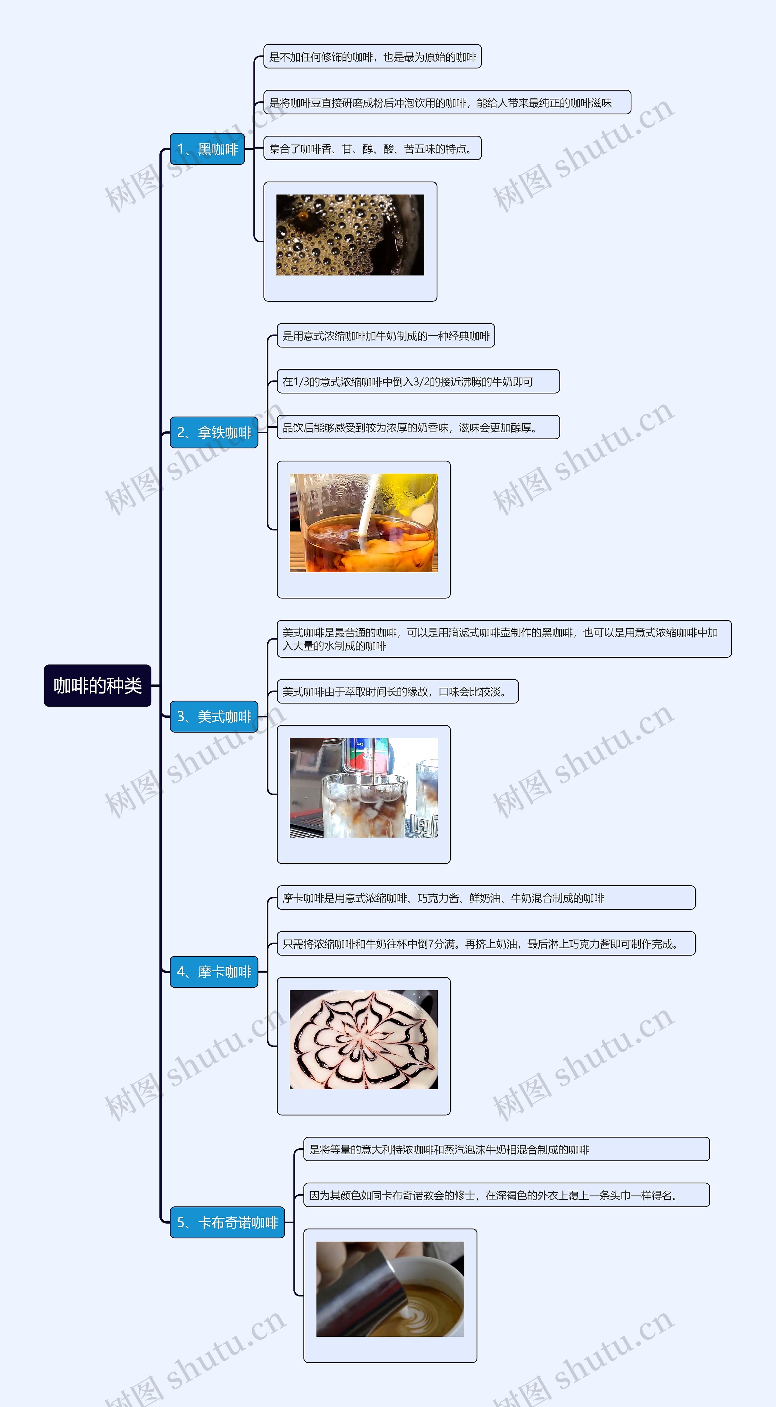 咖啡的种类思维导图