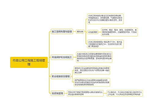 市政公用工程施工现场管理思维导图