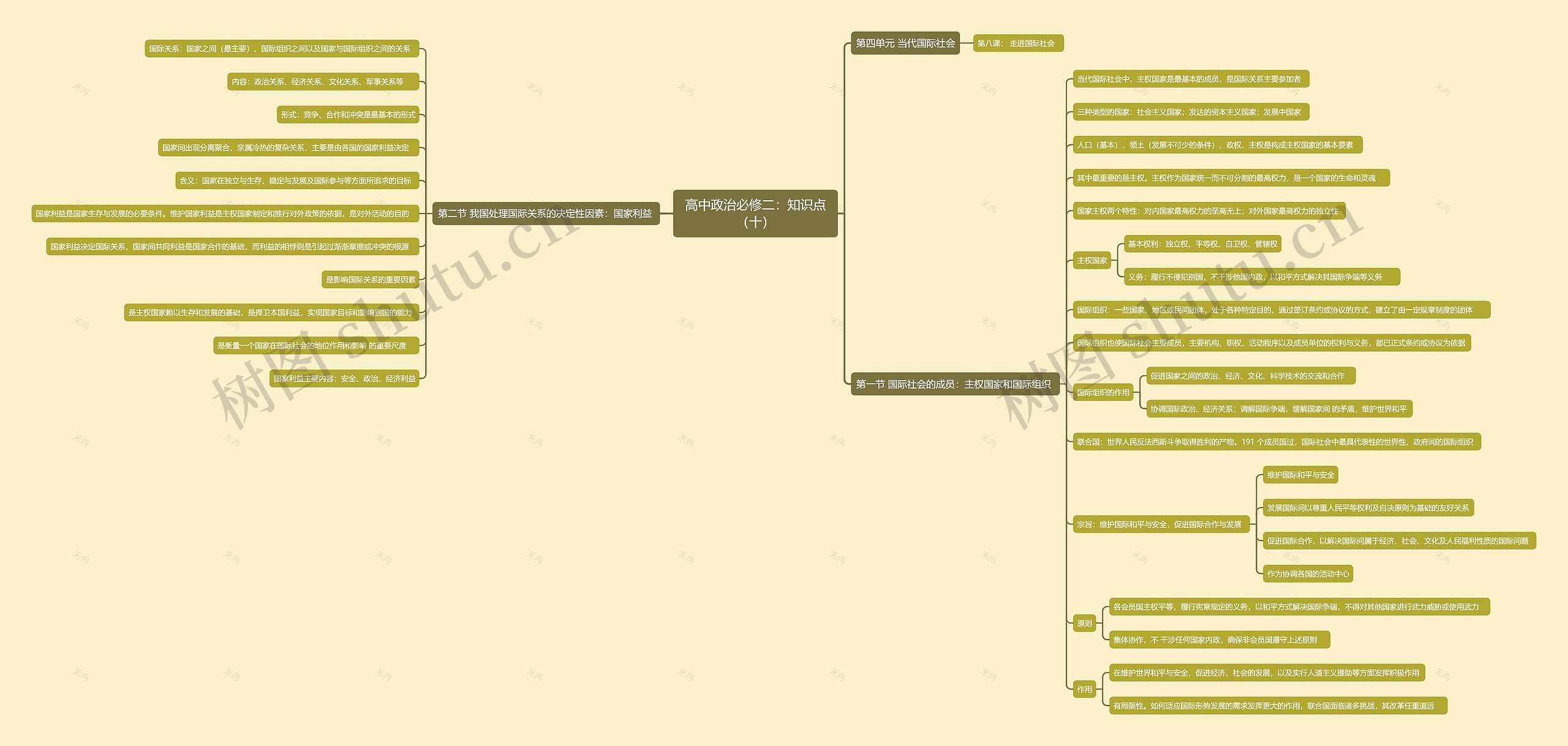 高中政治必修二:知识点(十)思维导图高清图 高中政治必修二:知识点(十)思维导图