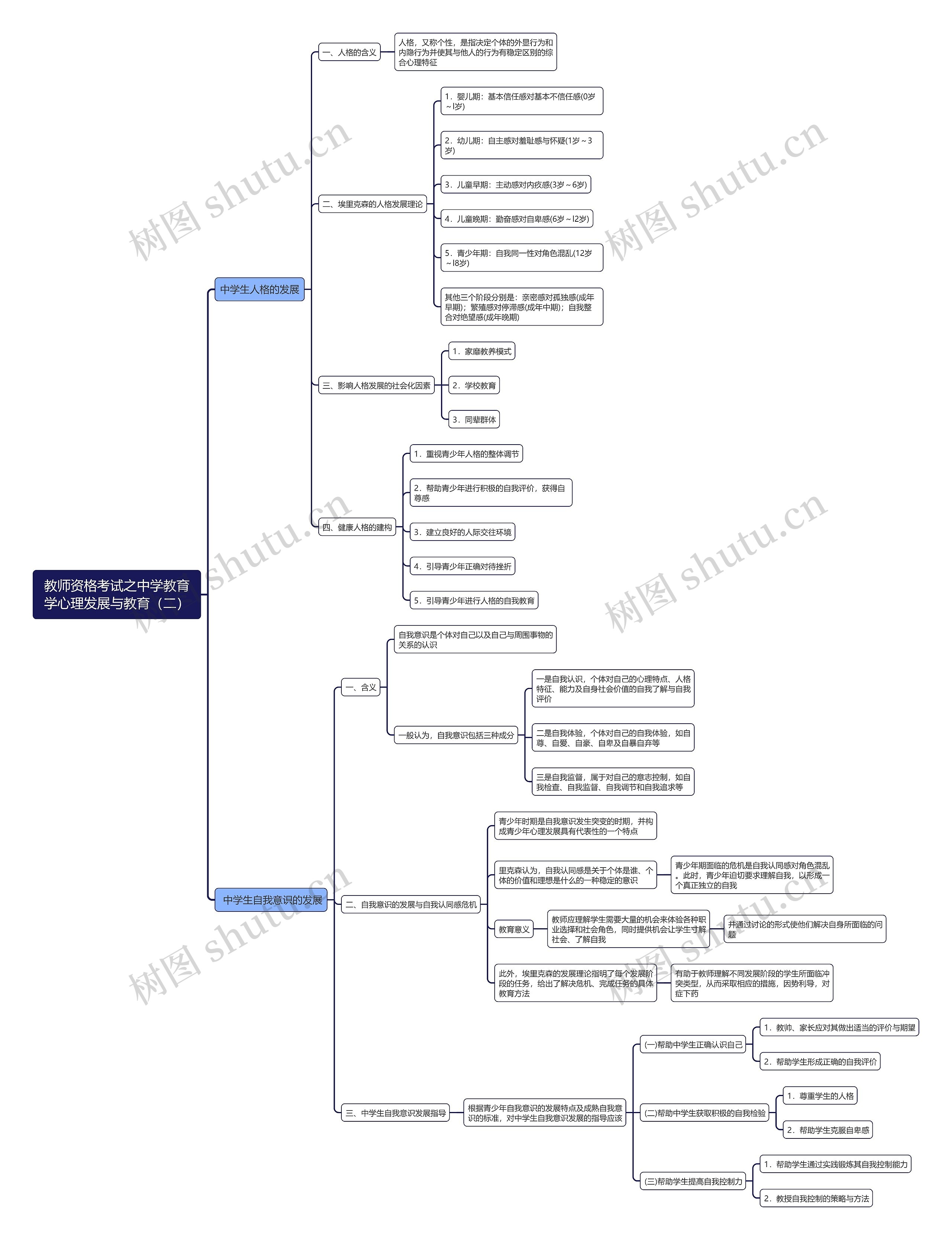 中学教育学心理发展与教育（二）思维导图