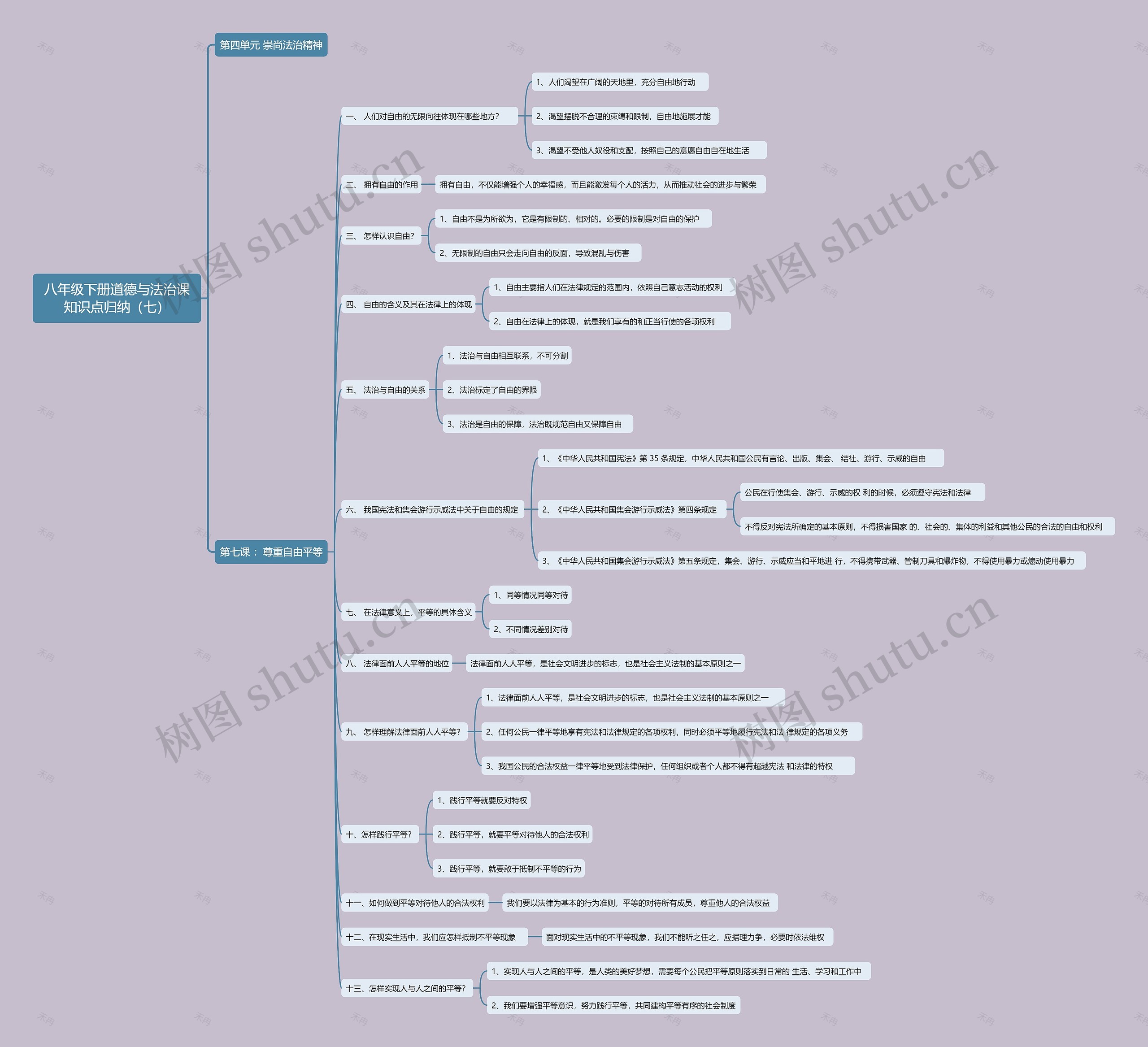八年级下册道德与法治课知识点归纳（七）思维导图