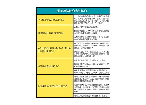 八年级上册道德与法治  道德与法治必考知识点1