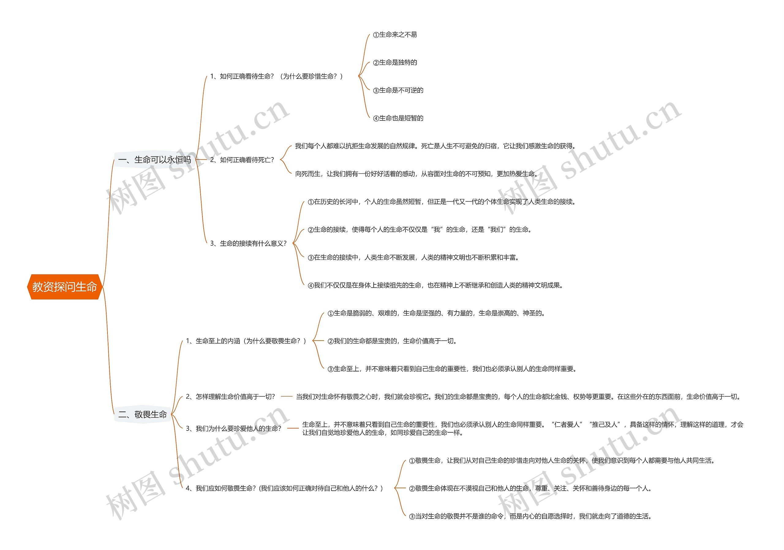 教资探问生命思维导图
