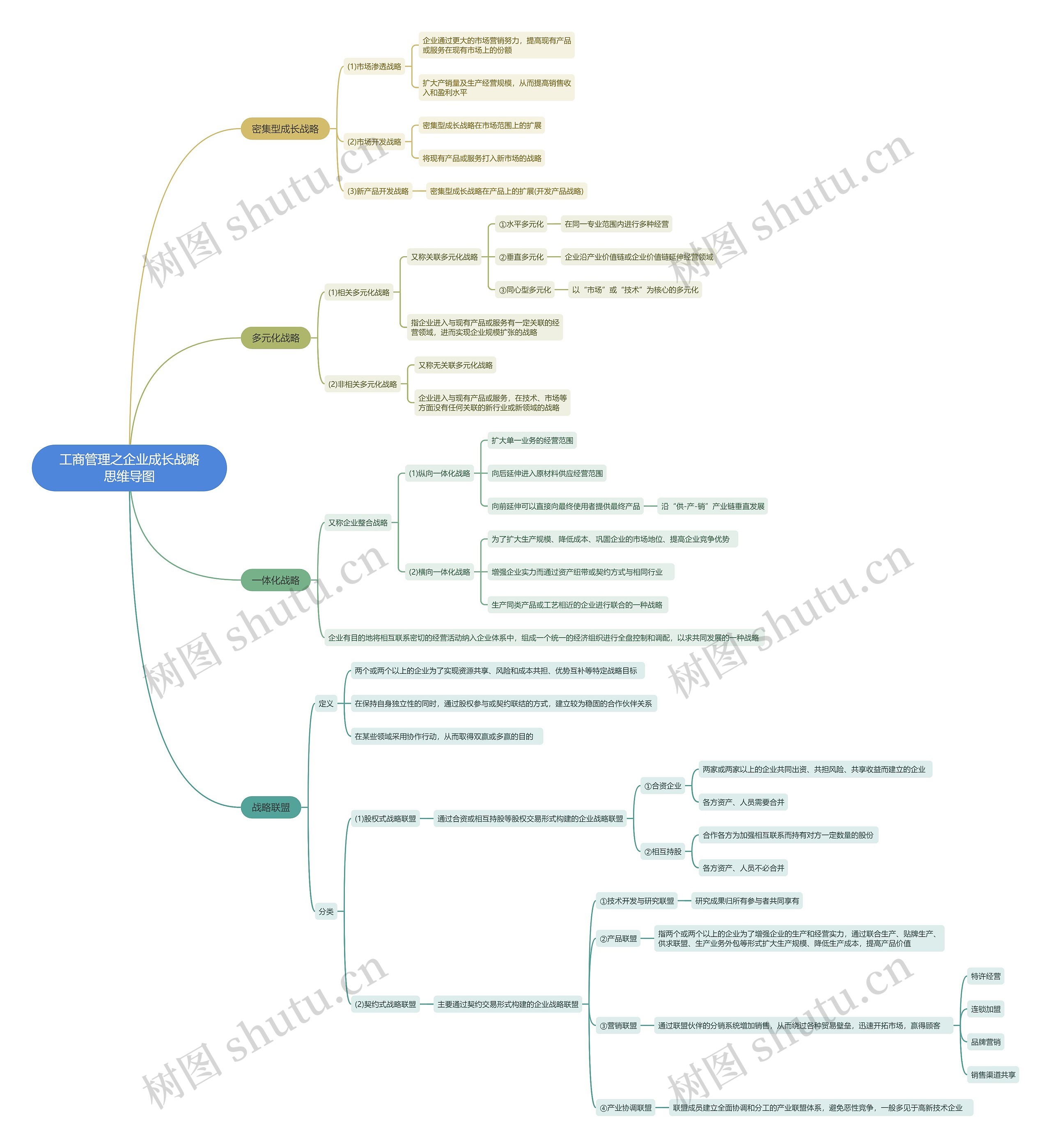 工商管理之企业成长战略思维导图高清图 工商管理之企业成长战略思维导图