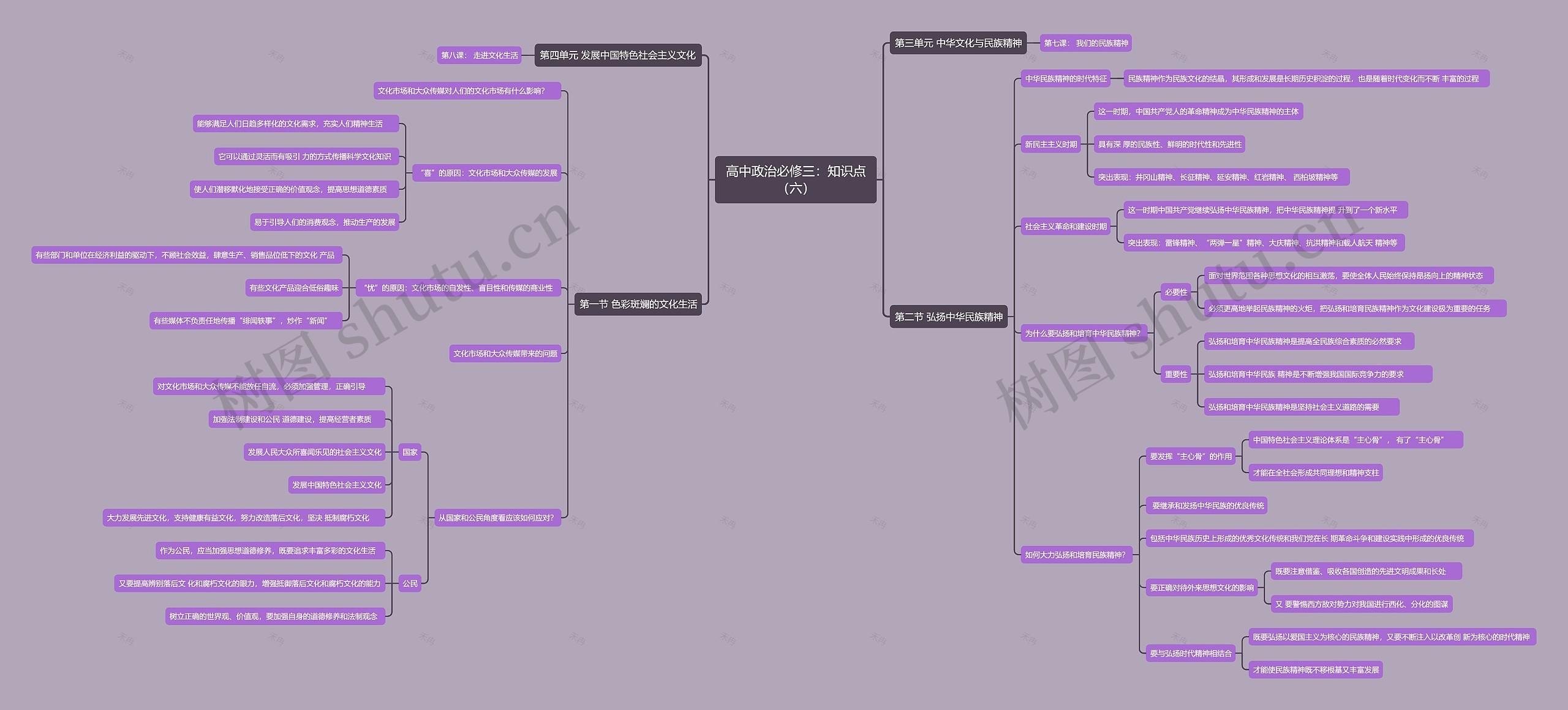 高中政治必修三:知识点(六)思维导图高清图 高中政治必修三:知识点(六)思维导图