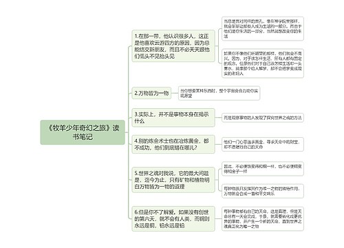 《牧羊少年奇幻之旅》读书笔记思维导图