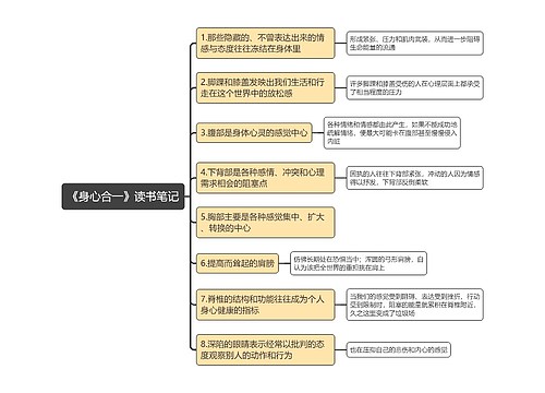 《身心合一》读书笔记思维导图