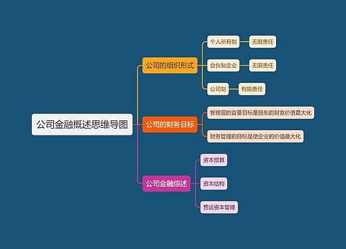 公司金融概述思维导图