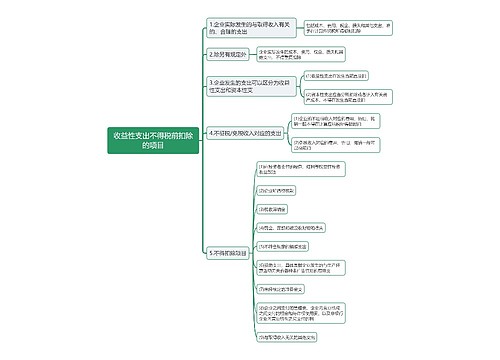 收益性支出不得税前扣除的项目思维导图