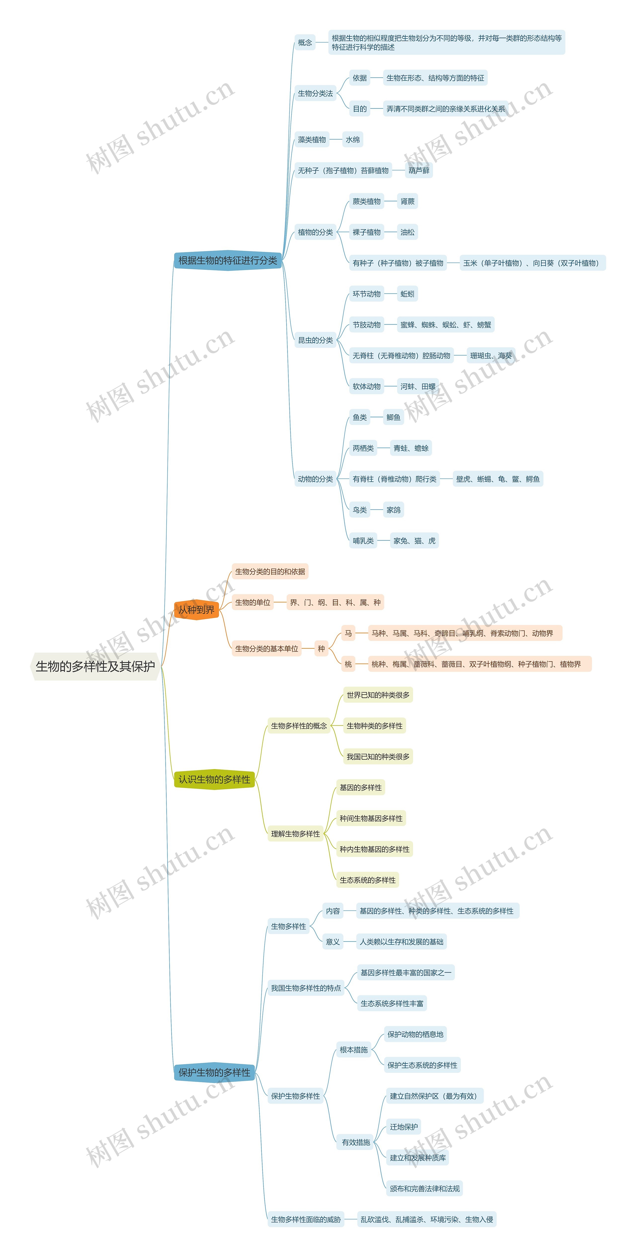 生物的多样性及其保护思维导图