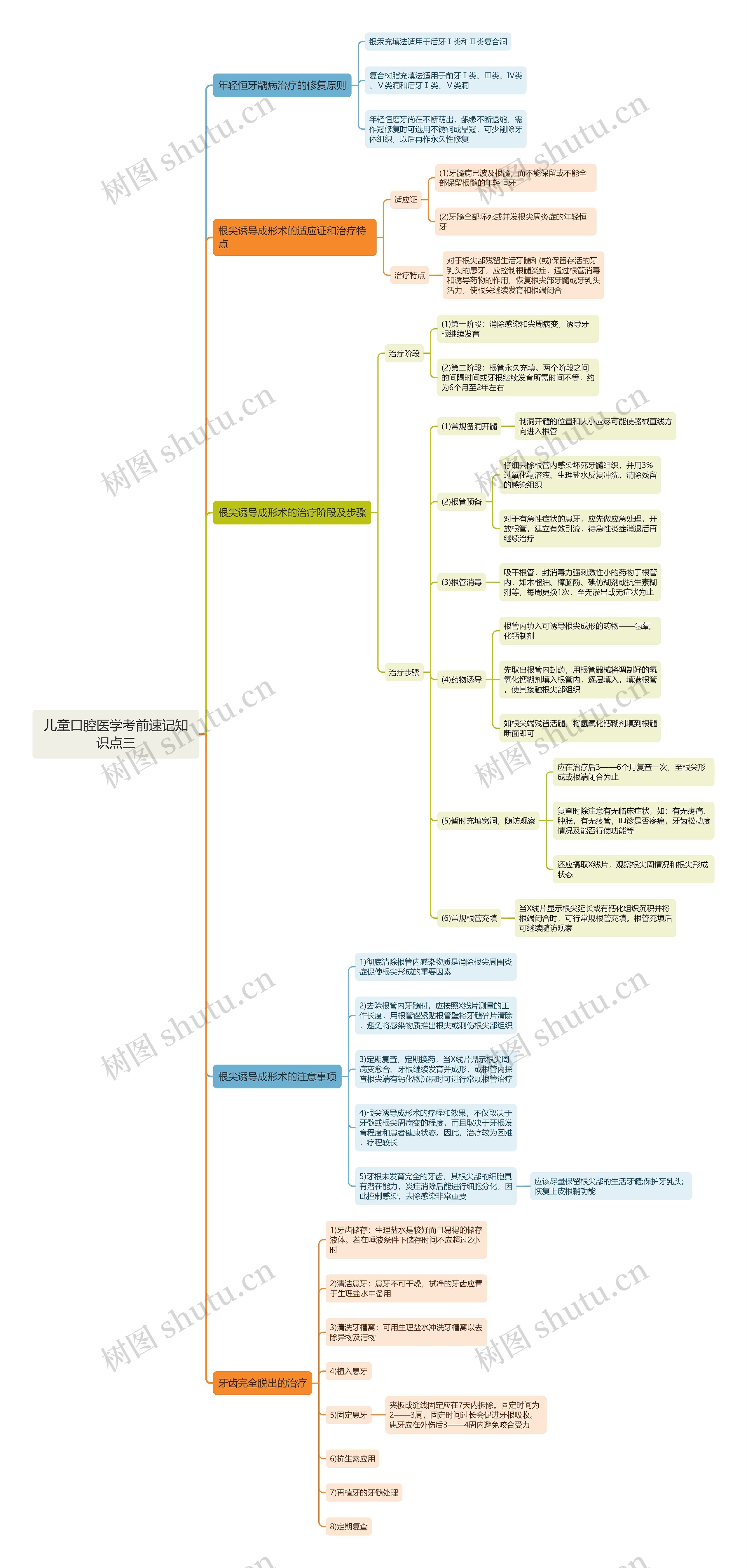 儿童口腔医学考前速记知识点三思维导图