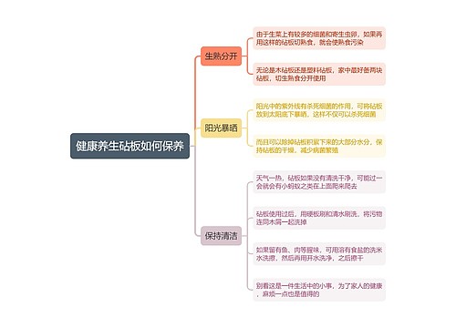 健康养生砧板如何保养思维导图