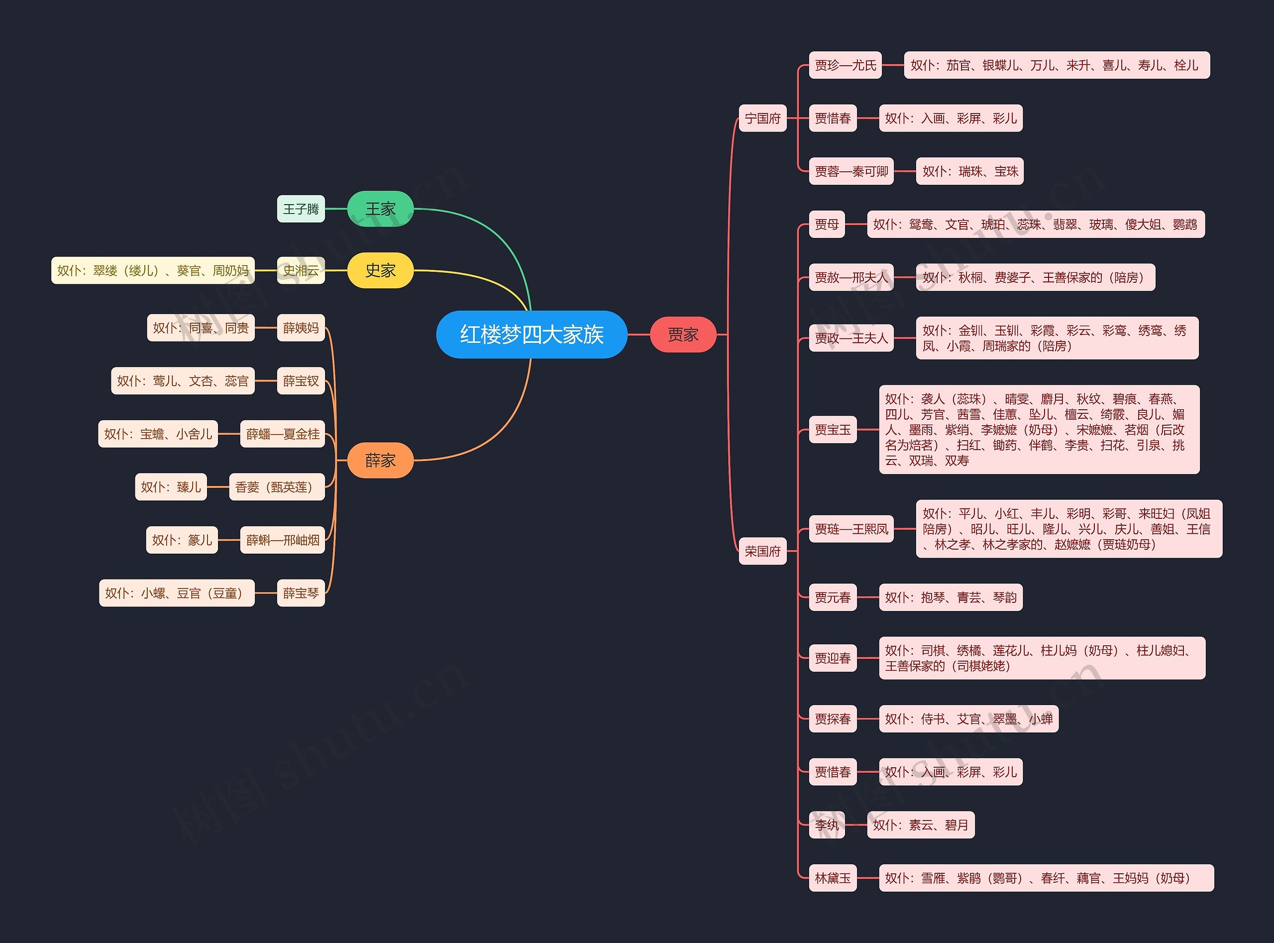 红楼梦四大家族思维导图