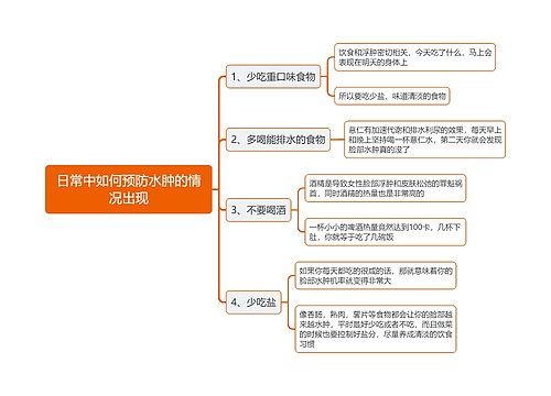 日常中如何预防水肿的情况出现思维导图