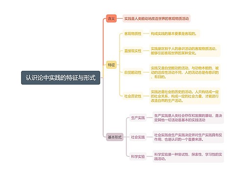 认识论中实践的特征与形式思维导图