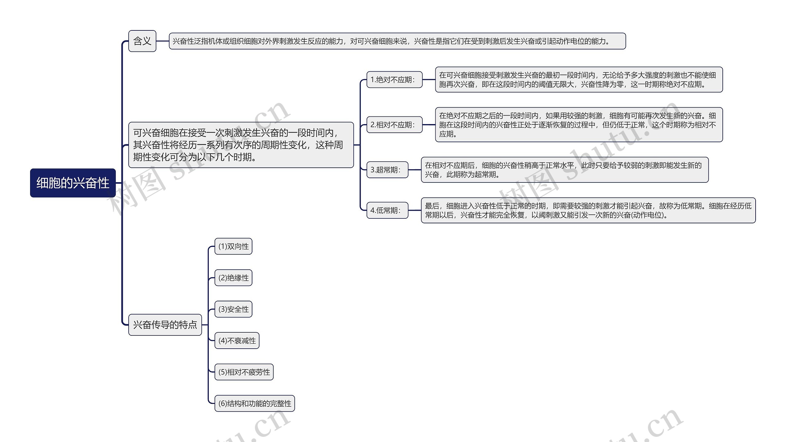 细胞的兴奋性思维导图