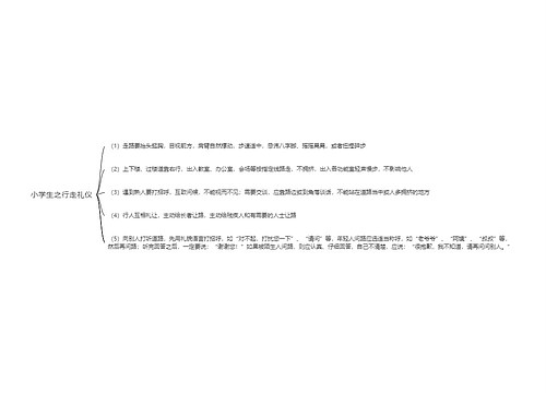 小学生之行走礼仪思维导图