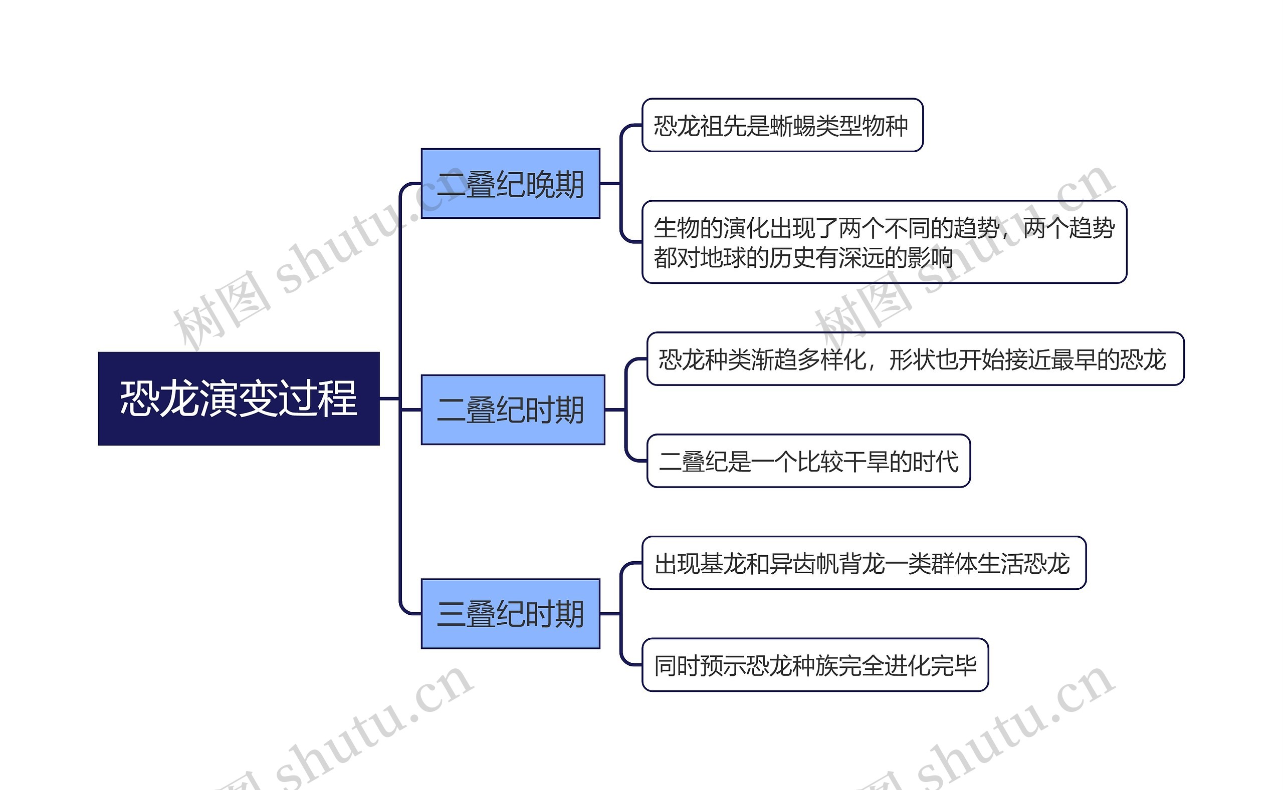 恐龙演变过程思维导图