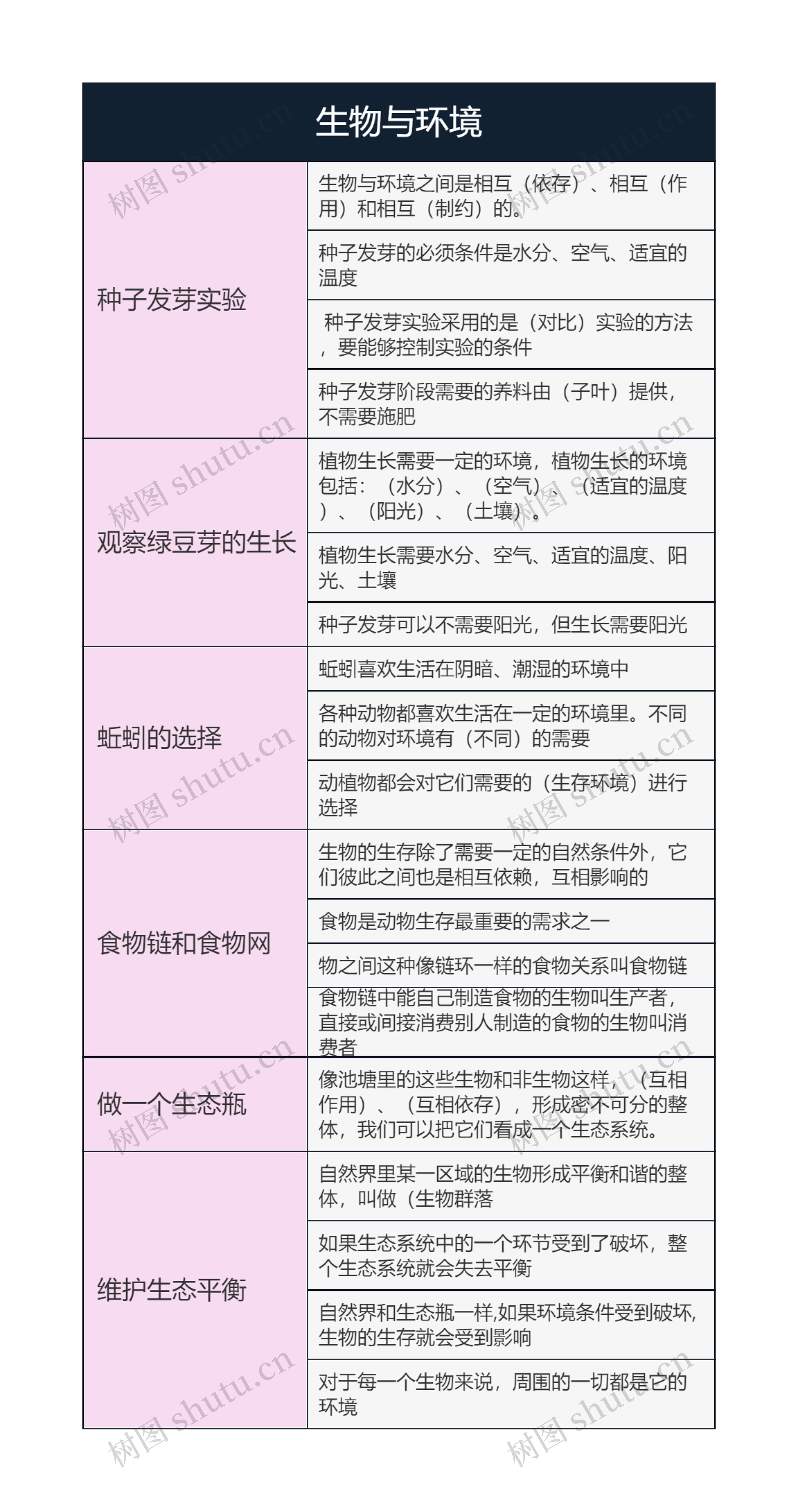 生物与环境思维导图