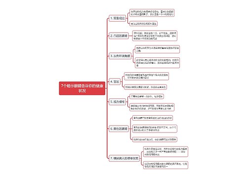 7个暗示眼睛告诉你的健康状况思维导图