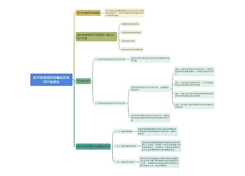 技术改造项目的确定及其可行性研究思维导图