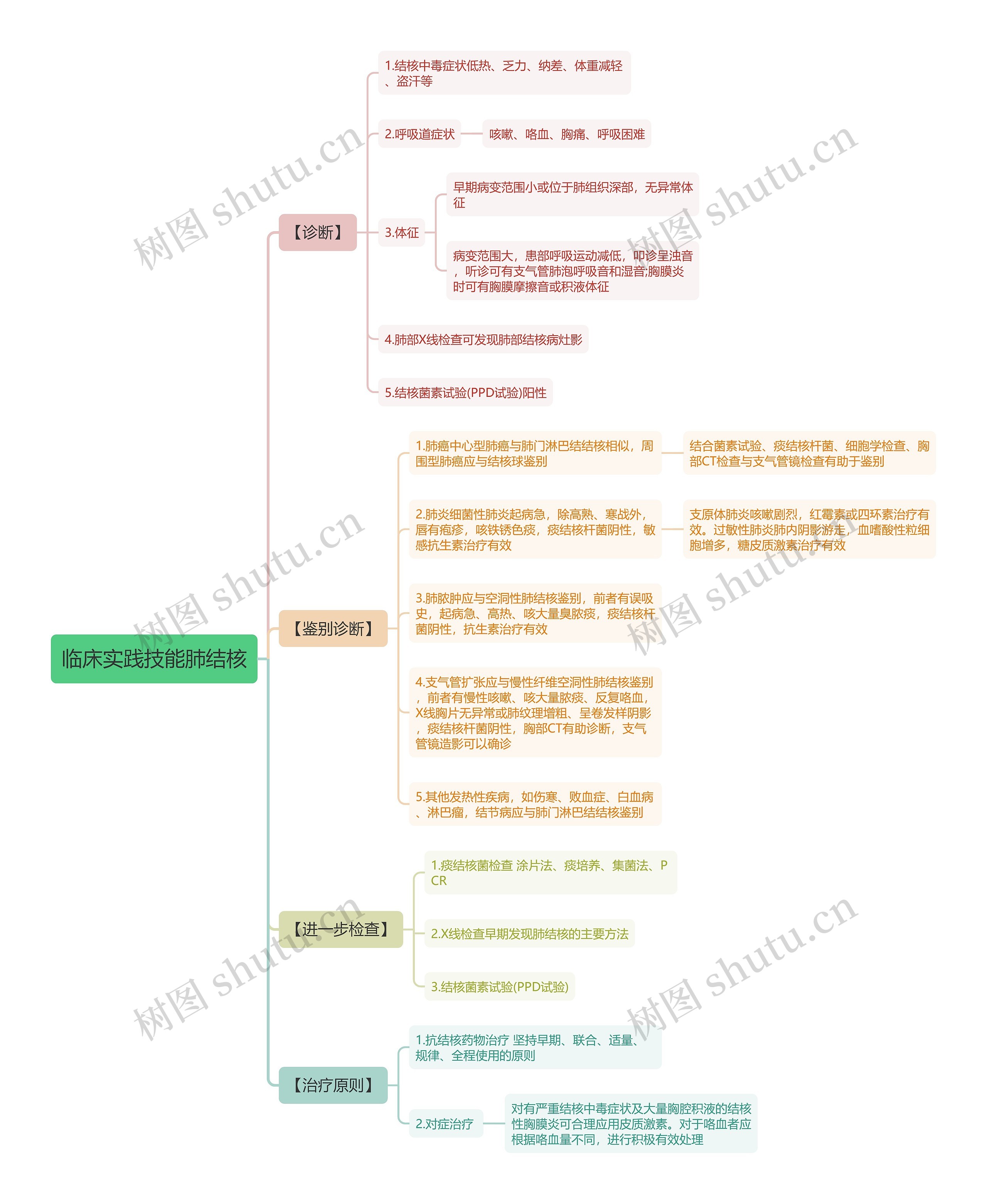 临床实践技能肺结核思维导图