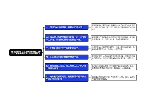 简单高效时间管理技巧思维导图