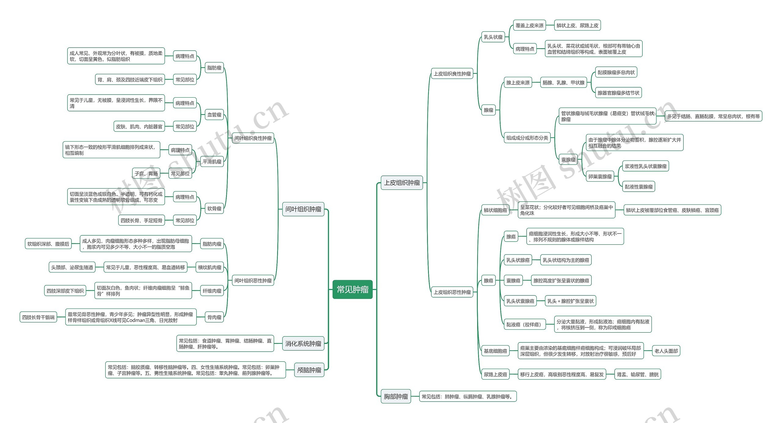 常见肿瘤思维导图