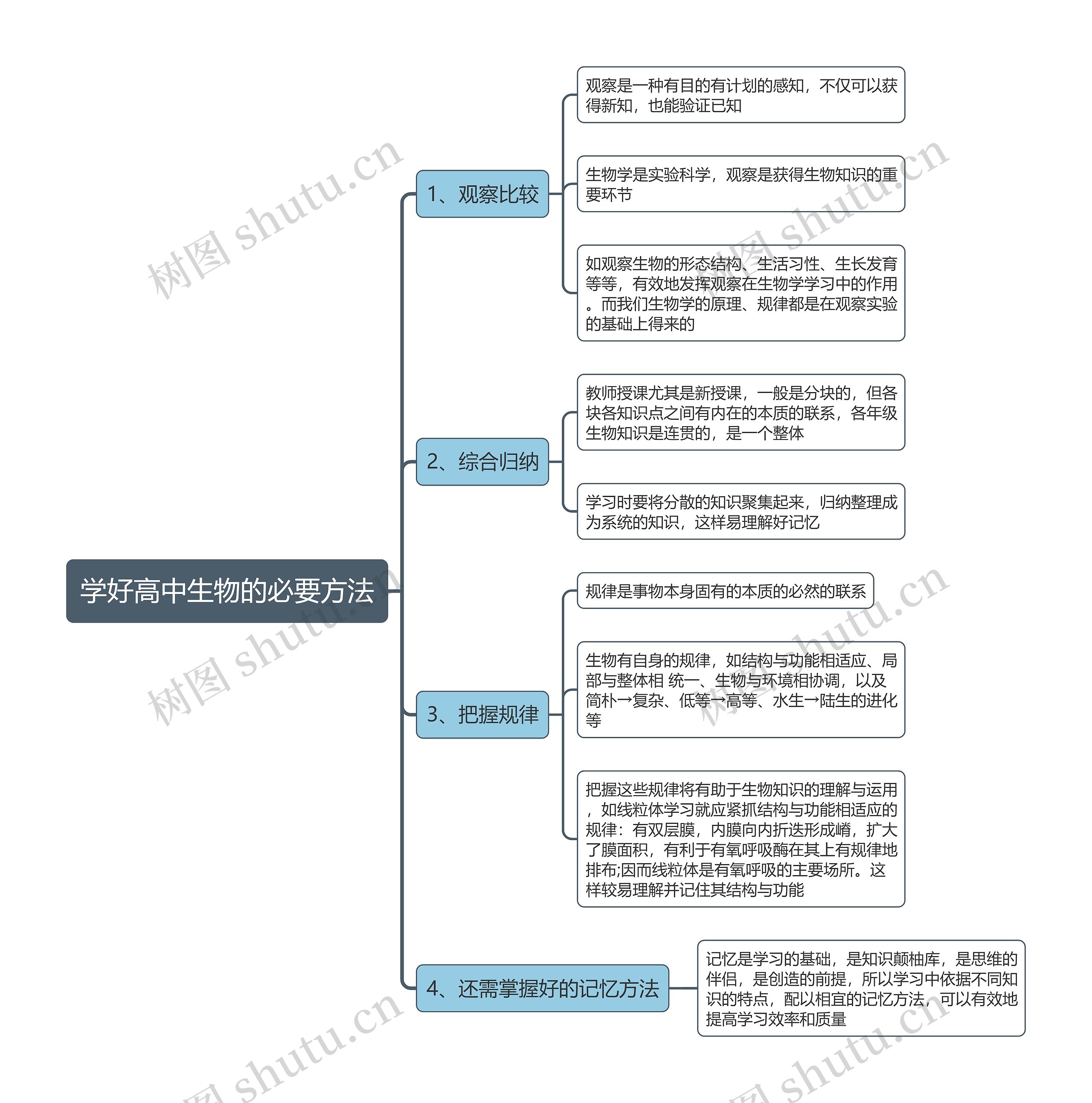 学好高中生物的必要方法思维导图