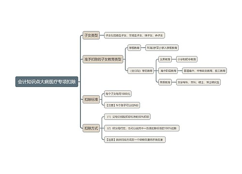 会计知识点大病医疗专项扣除思维导图