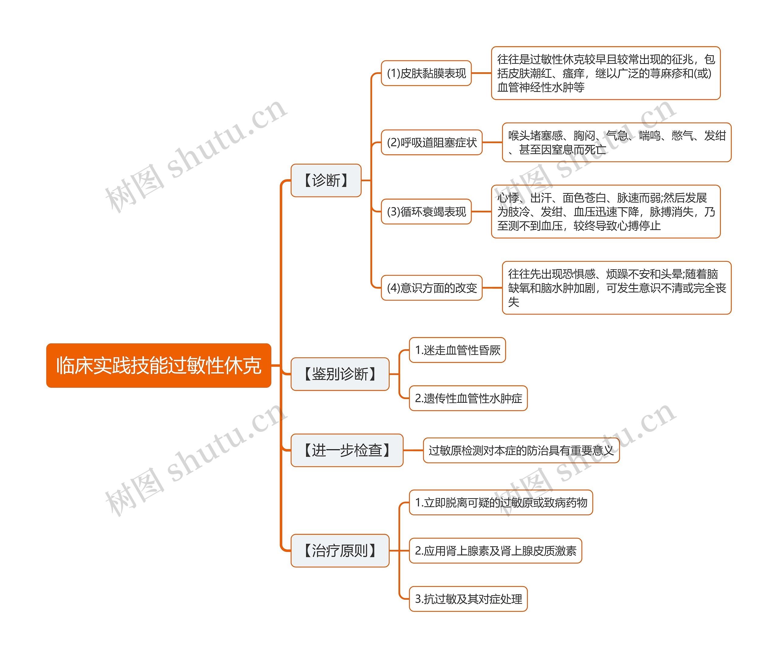 临床实践技能过敏性休克思维导图